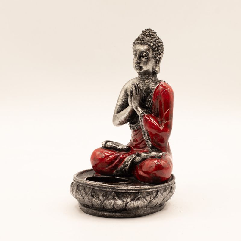 Buddha svícen - červený - střední