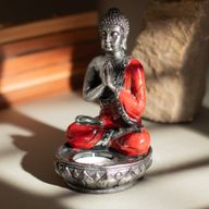 Buddha svícen - červený - střední