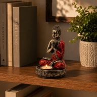 Buddha svícen - červený - střední
