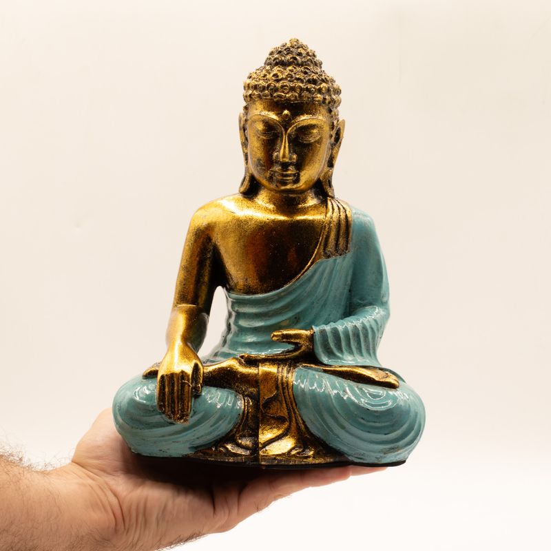 Buddha tyrkysovo-zlatý - velký