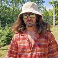 Patchovaná boho festivalová čepice z konopí a bavlny - přírodní