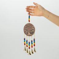 Indické zvonky - střední strom života - korálky čakry 5 zvonků - 10×36 cm