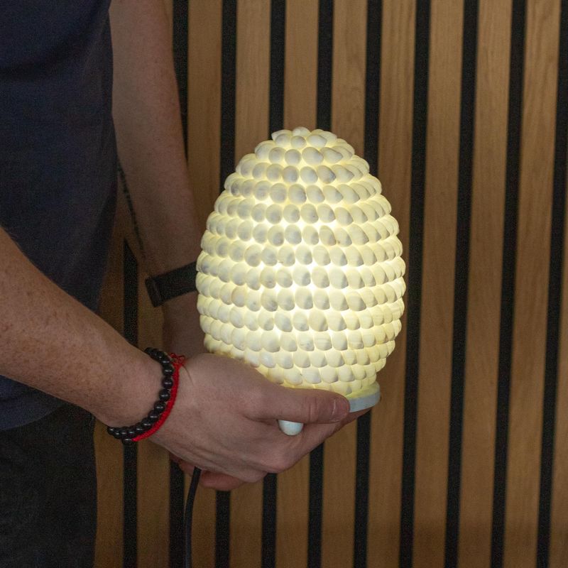Boho lampa ze mořských mušlí - Buting Shell Ovál - 15 cm