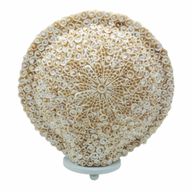 Boho lampa ze mořské mušle - řezaná umělecká mušle, velká kulatá - 30 cm