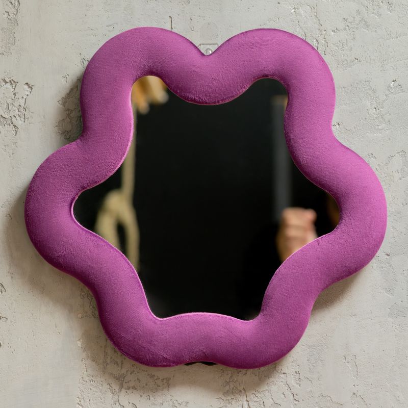 Jemné zvlněné zrcadlo - hvězda - mauve