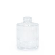 150ml kulatá ryhovaná lahvička na difuzér s rákosovými tyčinkami (hrdlo 28 mm) - čirá