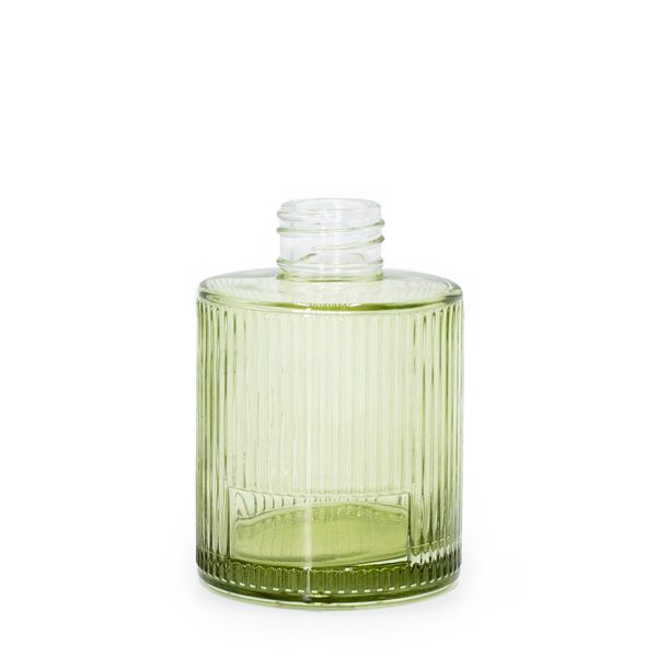 150ml Žebrovaná Oválná Difuzní Lahvička (28mm Hrdlo) - Kouřová Zelená