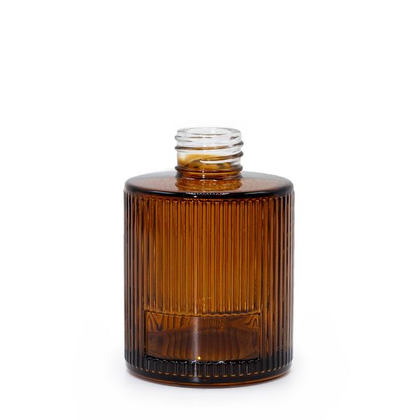 150ml Žebrovaná Oválná Difuzní Lahvička (28mm Hrdlo) - Jantarová