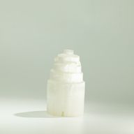 Přírodní selenitová věžová lampa - 15 cm