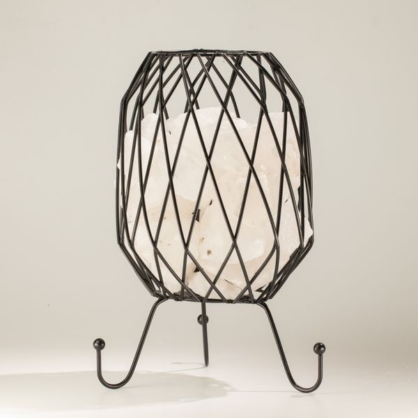 Industriální Lampa s Růžovou Himalájskou Solí
