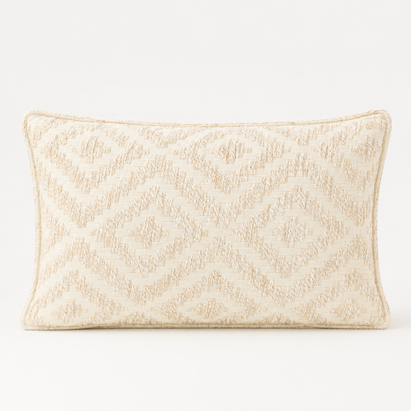 Klasický povlak na polštář - neutrální geometrický krémový vzor - 30x50 cm - Styl dřeva