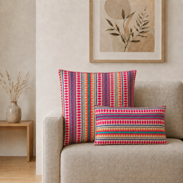 Klasický povlak na polštář - neonové pruhy - 60×60 cm - Jumbo styl