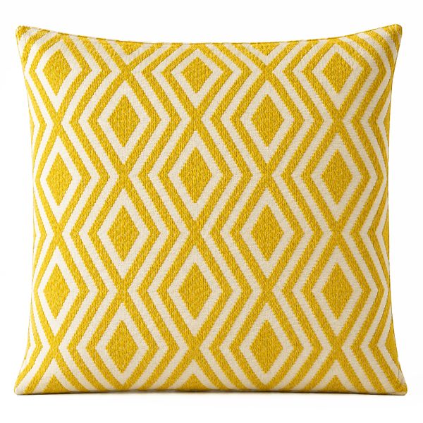Klasický povlak na polštář - hořčičné diamanty - 60x60 cm - Jumbo styl