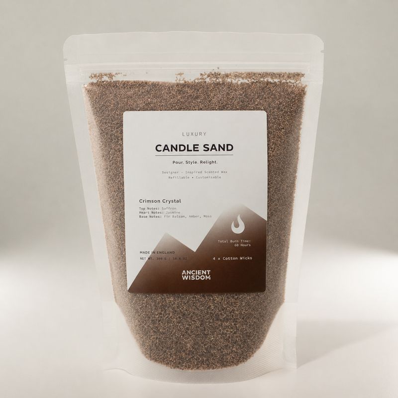 Voněný písek na svíčky - mocha hnědá - karminový krystal - 300 g