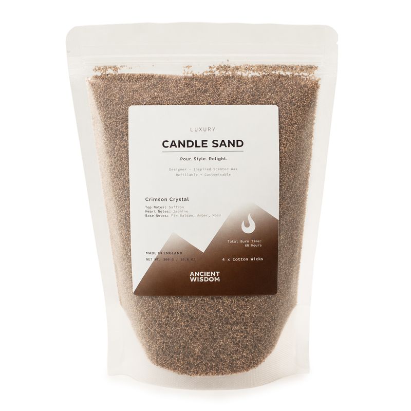 Voněný písek na svíčky - mocha hnědá - karminový krystal - 300 g