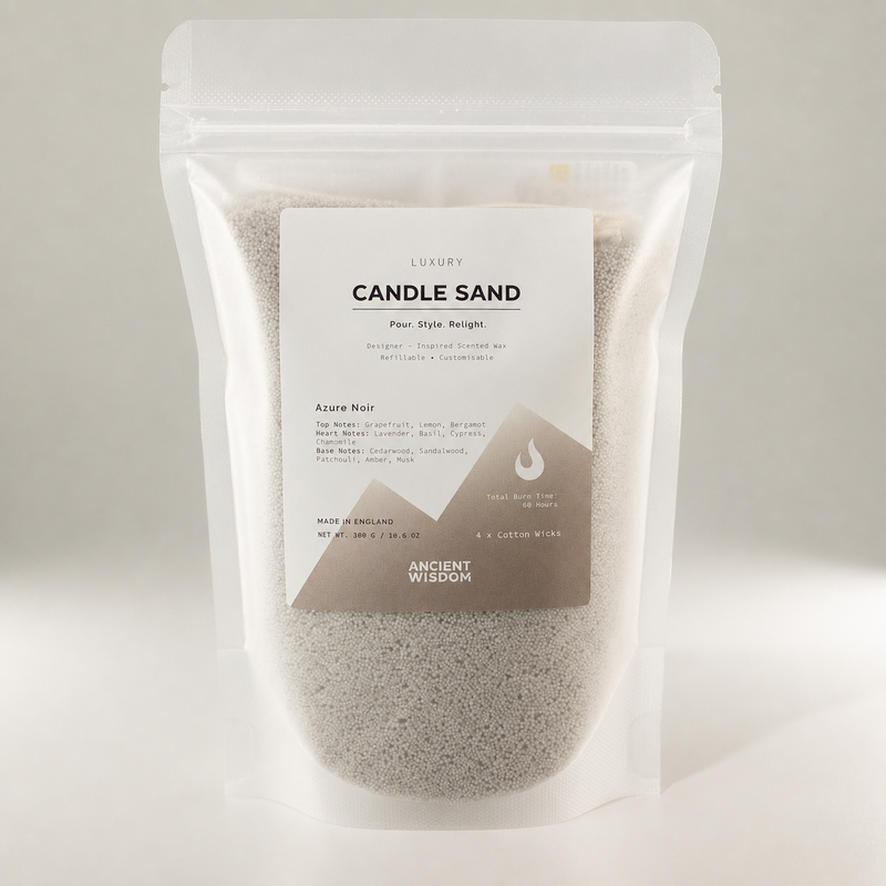 Vonná svíčka písková - teplá šedá - azurově černá - 300 g