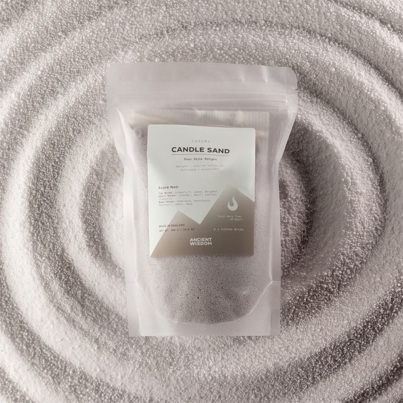 Vonná svíčka písková - teplá šedá - azurově černá - 300 g