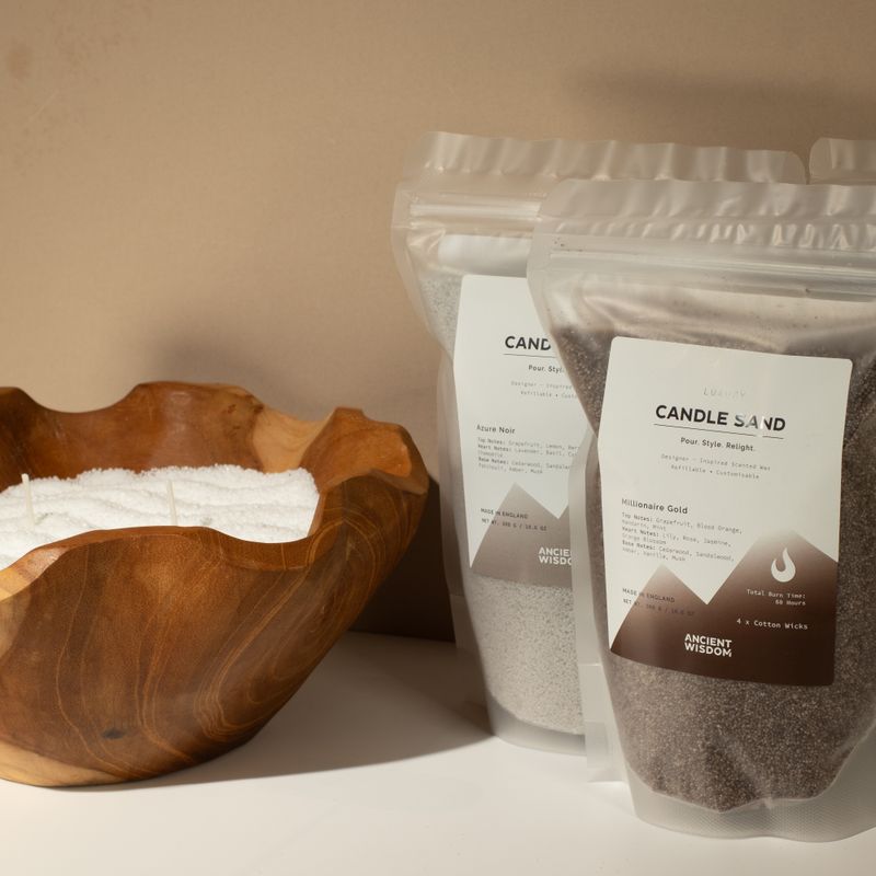 Vonná svíčka písková - teplá šedá - azurově černá - 300 g