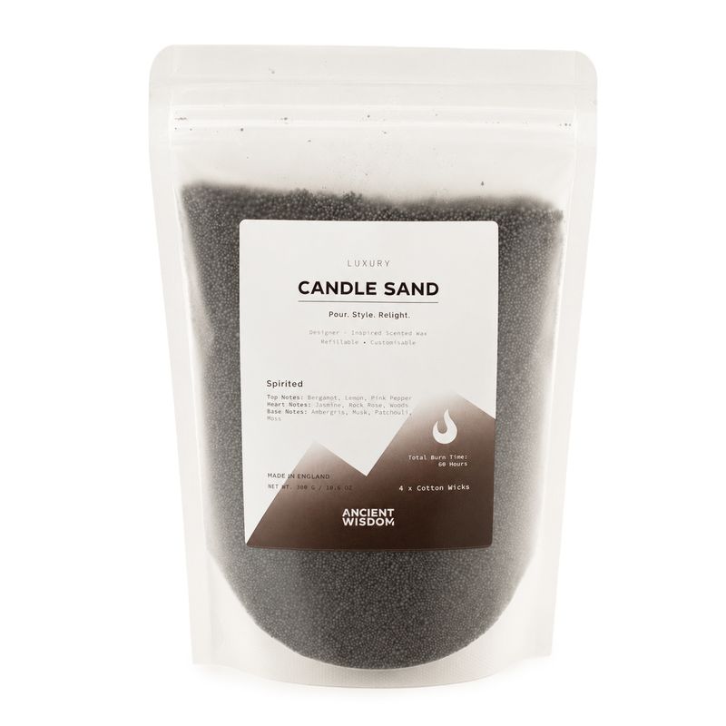 Provoněná svíčka písková - černá - Spirited - 300 g