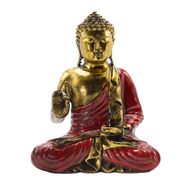 Červený a zlatý Buddha - extra velký 30 cm - Abhaya Mudra (Bez strachu)