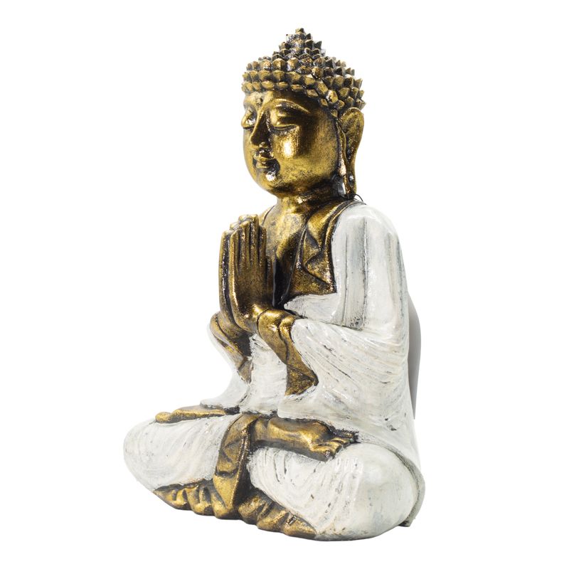 Bílý a zlatý Buddha - extra velký 30 cm - Namaste (Vítejte)