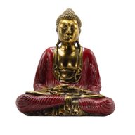 Červený a zlatý Buddha - Extra velký 40 cm - Duyana Mudra (Meditace)