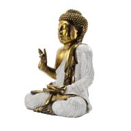Bílý a zlatý Buddha - extra velký 40 cm - Abhaya mudra (bez strachu)