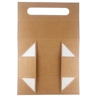 Skládaná dárková krabička - tvar krabičky na víno (33,5×10×10,5 cm) - Hnědý kraft