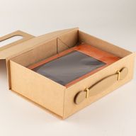 Skládací dárková krabička - Střední dárkový koš (24x18.2x8cm) - Hnědý kraft