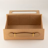 Skládací dárková krabička - Střední dárkový koš (24x18.2x8cm) - Hnědý kraft