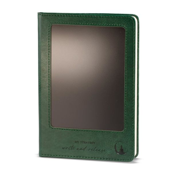A5 Zápisník Záměrů – LCD stírací obrazovka – Zelený Vzhled Kůže – 160 stran
