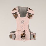 PAW - XS (2–4 kg) Psí postroj Guardian pro snadné nasazení s reflexní síťovinou - jemná růžová - přívěšek z růžového křemene