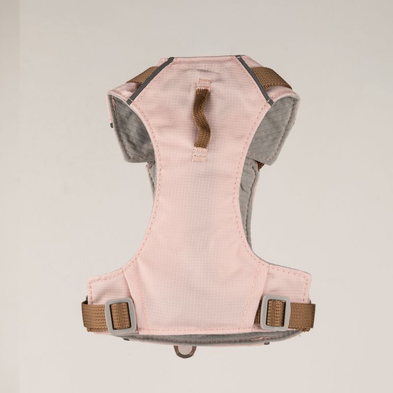 PAW - XS (2–4 kg) Psí postroj Guardian pro snadné nasazení s reflexní síťovinou - jemná růžová - přívěšek z růžového křemene