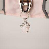 PAW - XS (2–4 kg) Psí postroj Guardian pro snadné nasazení s reflexní síťovinou - jemná růžová - přívěšek z růžového křemene