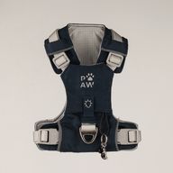 PAW - XS (2-4 kg) Postroj pro psa typu Step-in Guardian s reflexní síťovinou - kamenně šedá - černý obsidiánový přívěšek