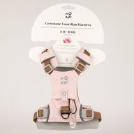 PAW - S (4-8Kg) Psí postroj typu step-in Guardian se reflexní síťovinou - světle růžová - přívěšek z růžového křemene