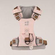 PAW - S (4-8Kg) Psí postroj typu step-in Guardian se reflexní síťovinou - světle růžová - přívěšek z růžového křemene