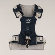 PAW - S (4-8 kg) Psí postroj Guardian se snadným nasazením (step-in) s reflexní síťovinou - kámenově šedá - černý obsidiánový přívěšek