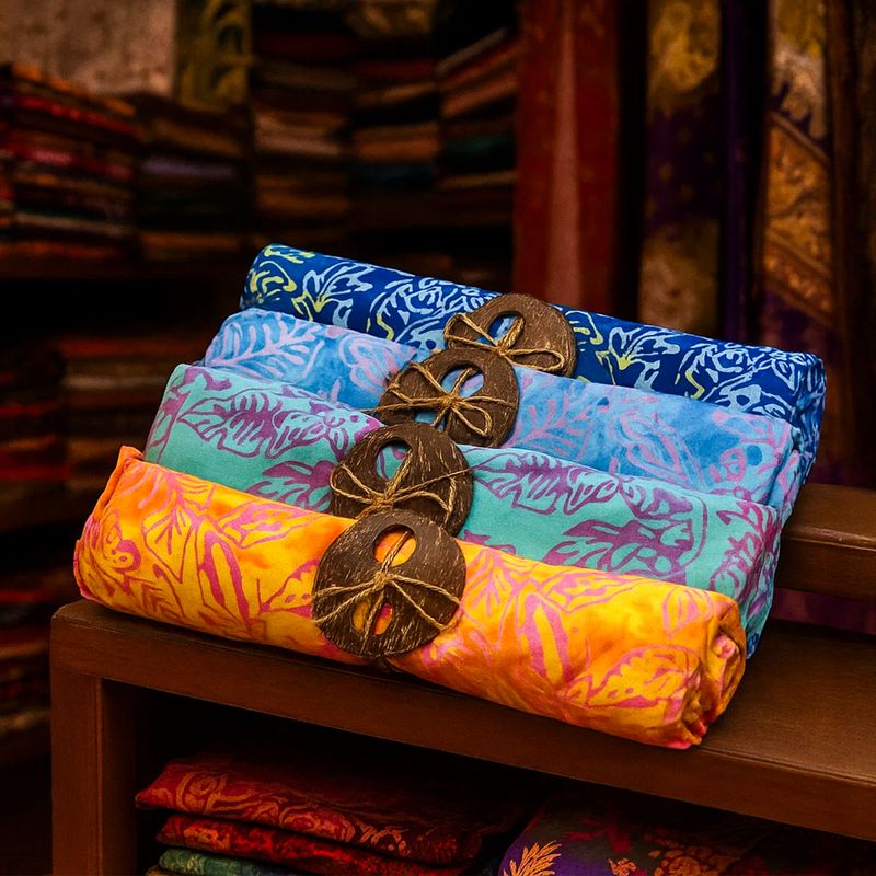 Bali blokový tisk sarong - tropický