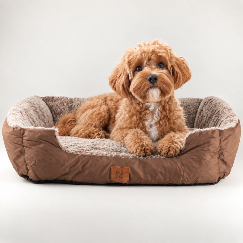 Paw Bed - Malý plyšový medvídek hnědý - 60x45x17 cm