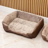 Paw Bed - Středně velká plyšová teddy hnědá - 70x55x18 cm