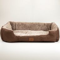 Paw Bed - Středně velká plyšová teddy hnědá - 70x55x18 cm