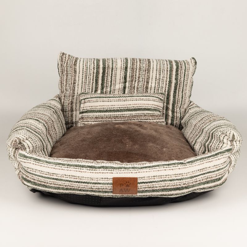 Postel pro tlapky - malá pohovka - hnědé pruhy - 50x50x26cm