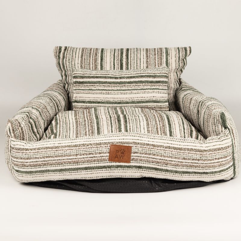 Paw Bed - Střední pohovka - Hnědé pruhy - 60 × 60 × 28 cm