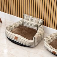 Paw Bed - Střední pohovka - Hnědé pruhy - 60 × 60 × 28 cm