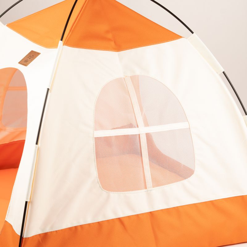 Paw Bed - béžový a oranžový stan - 58×58×48 cm