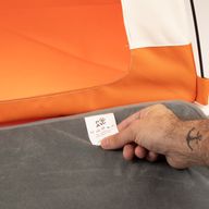 Paw Bed - béžový a oranžový stan - 58×58×48 cm