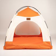 Paw Bed - béžový a oranžový stan - 58×58×48 cm