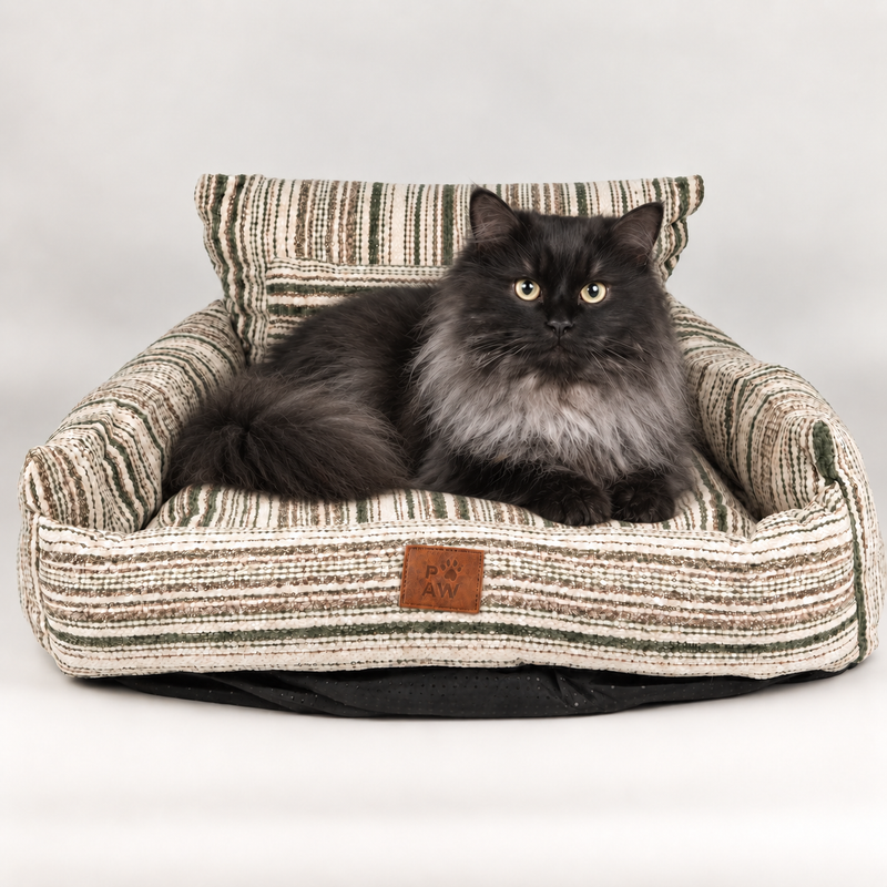 Paw Bed - Střední pohovka - Hnědé pruhy - 60x60x28 cm