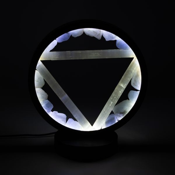 Drahokamová halová lampa - Voda - akvamarín a selenit